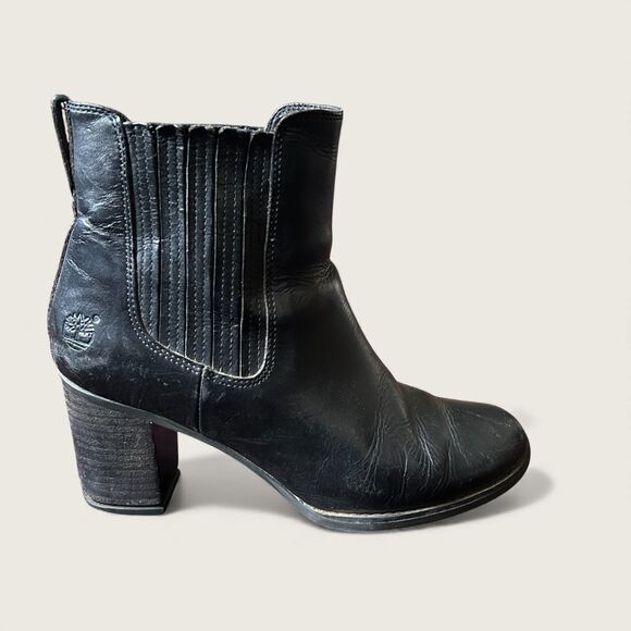Women's Timberland Atlantic Heights Double Gore Chelsea Boots Black US 7.5 - Picture 5 of 14
